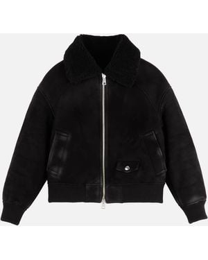 Hogan Bomberjacke aus gewachstem Shearling - Schwarz