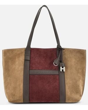 Hogan Bolso Shopping Script Mediano, Burdeos,Marrón - Rojo