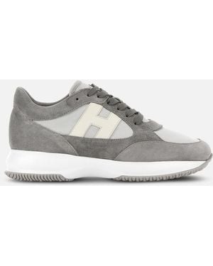 Hogan Interactive Lace-Up Trainers - Grey
