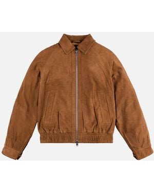 Hogan Bomberjacke aus Veloursleder - Braun