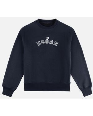 Hogan Sudadera Cuello Caja En Algodón - Azul