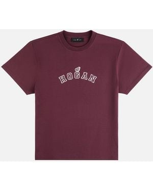 Hogan Camiseta Cuello Caja En Jersey - Morado