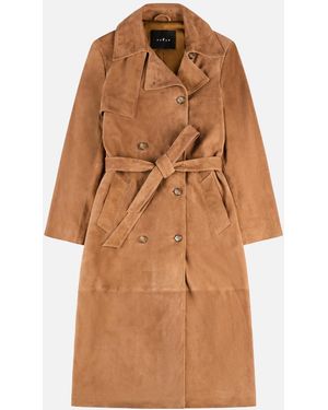 Hogan Trenchcoat aus Veloursleder - Braun
