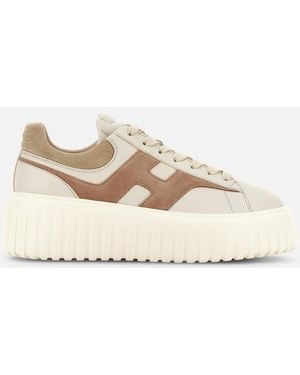 Hogan H-Stripes Lace-Up Trainers - Natural