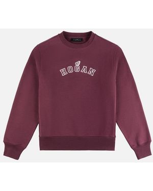 Hogan Sudadera Cuello Caja En Algodón - Morado