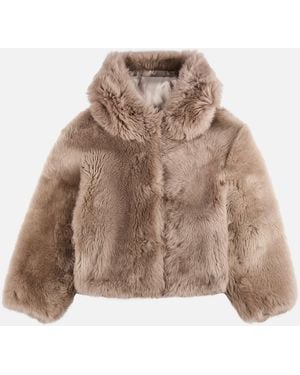 Hogan Jacke aus Shearling-Fell - Braun