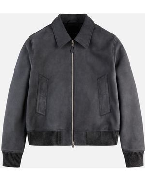 Hogan Bomberjacke aus Nubukleder - Schwarz