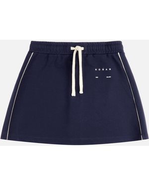 Hogan Minirock aus Stretch-Jersey - Blau