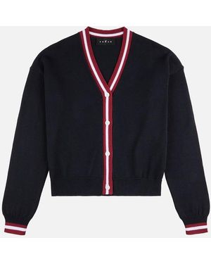 Hogan Cárdigan En Algodón, Blanco,Rojo,Azul Marino