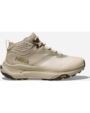 Hoka One One Transport Hike GORE-TEX Schuhe für Damen in Oyster Mushroom/Vintage Yellow Größe 36 2/3 | Wandern - Natur