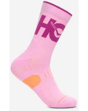 Hoka One One Crew Run Sock - Pink