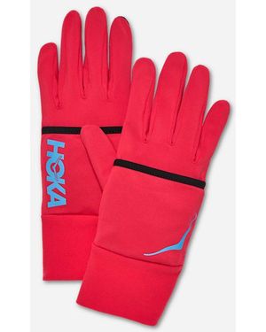 Hoka One One ColdSnap Fleecehandschuhe in Cerise Größe L | Handschuhe - Rot