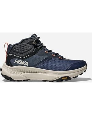 Hoka One One Transport Hike GORE-TEX Schuhe für Herren in Varsity Navy/Truffle Salt Größe 42 2/3 | Wandern - Blau