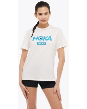 Hoka One One T-Shirt Milan City Pour Femme En Taille - Blanc