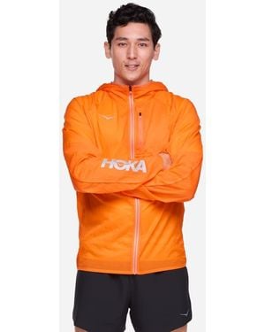 Hoka One One Skyflow Viz Jacke für Herren in Electric Tangerine Größe XS | Jacken - Orange