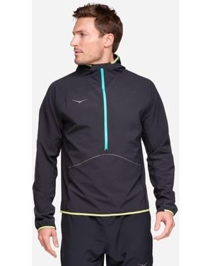 Hoka One One SkyGlow Jacke mit halblangem Reißverschluss für Herren in Black Größe XS | Langarmshirts - Blau