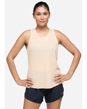 Hoka One One Airolite Lauf-Tanktop für Damen in Canteloupe Größe L | Tanktops - Natur