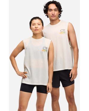 Hoka One One GlideTech Tanktop in Global Run Day Größe S | Kurzarmshirts - Weiß