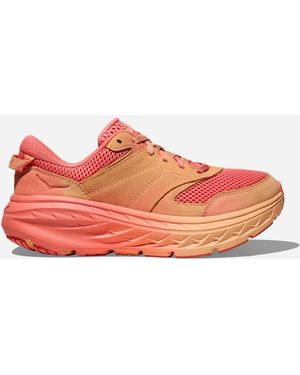 Hoka One One Vibrant Bloom Bondi L Lifestyle Shoes - Red