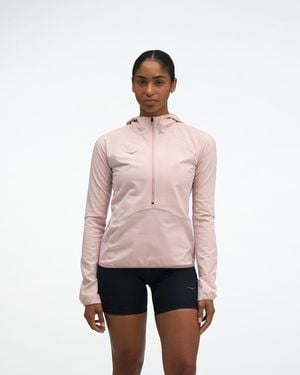 Hoka One One SkyGlow Jacke mit halblangem Reißverschluss für Damen in Pink Opal Größe M | Jacken