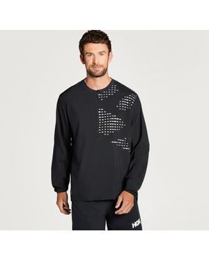 Hoka One One Windjacke mit halbem Reißverschluss für Herren in Black Größe M | Jacken - Blau