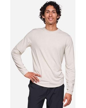 Hoka One One T-Shirt À Manches Longues Essential Pour Homme En Taille - Blanc