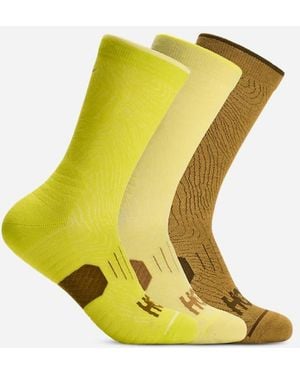 Hoka One One Crew Run Sock 3-pack - Yellow