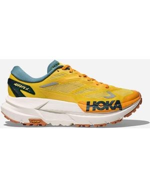 Hoka One One Mafate X Schuhe für Herren in Zest/Mountain Fog Größe 40 | Gelände - Gelb