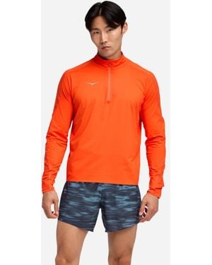 Hoka One One Haut À Col Zippé Glidetech Pour Homme En Taille - Orange