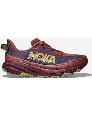Hoka One One Speedgoat 6 Schuhe für Damen in Rouge/Black Cherry Größe 40 2/3 | Gelände - Rot