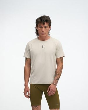 Hoka One One Everyrun Short Sleeve Top - Natural