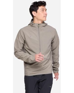 Hoka One One SkyGlow Jacke mit halblangem Reißverschluss für Herren in Slate Größe XS | Langarmshirts - Grau