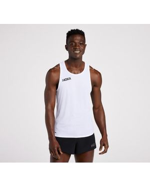 Hoka One One Glide Singlet - White