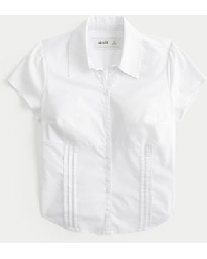 Hollister Short-sleeve Poplin Shirt - White