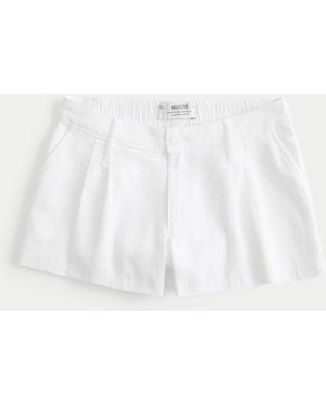 Hollister Hollister Livvy Low-rise Linen-blend Shorts 3" - White