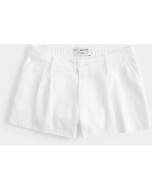 Hollister Hollister Livvy Low-rise Linen-blend Shorts 3" - White