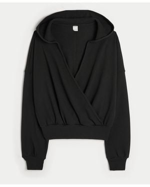 Hollister Gilly Hicks Cosy Waffle Wrap Hoodie - Black