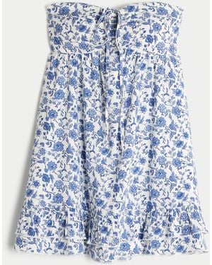 Hollister Strapless Babydoll Mini Dress - Blue
