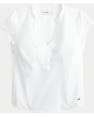 Hollister Short-sleeve Icon Henley Shirt - White