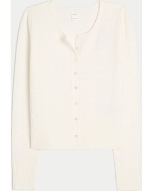 Hollister Gilly Hicks Heart Pointelle Cardigan - Natural