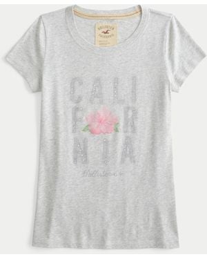 Hollister California Logo Graphic Baby Tee - Grey