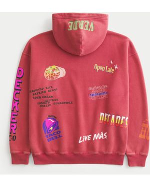 Hollister Hollister X Taco Bell Boxy Graphic Hoodie - Red