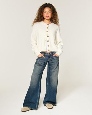 Hollister Lässiger Cardigan mit Rundhalsausschnitt - Blau