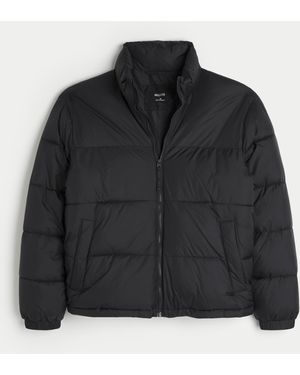 Hollister Boxy Mock-neck Puffer Jacket - Black