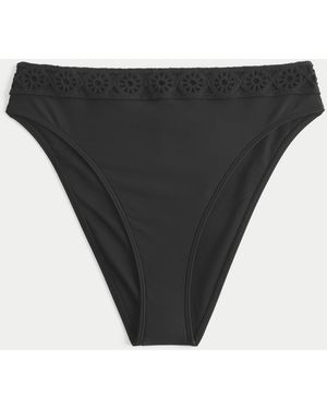 Hollister Curvy Crochet-style Trim High Waist Cheeky - Black