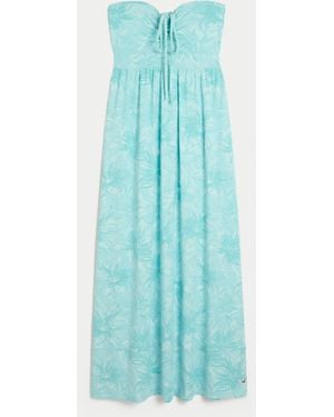 Hollister Strapless Knit Maxi Dress - Blue