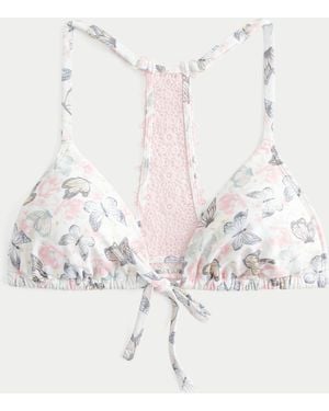 Hollister Crochet-style Back Triangle Bikini Top - Natural