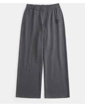 Hollister Hollister Feel Good Sparkle Logo Graphic Wide-leg Joggers - Grey