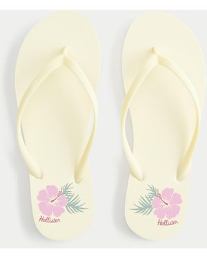 Hollister Rubber Flip Flops - Natural