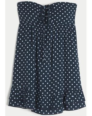 Hollister Strapless Babydoll Mini Dress - Blue